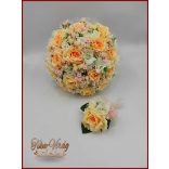 15 VIRÁGOS BARACK-FEHÉR ÖRÖK-CSOKOR+kitűzővel 