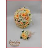 15 VIRÁGOS BARACK-FEHÉR ÖRÖK-CSOKOR+kitűzővel 