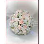 25 szálas rózsaszín-barackos-fehér-rózsás örök-csokor 