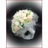 25 szálas rózsaszín-barackos-fehér-rózsás örök-csokor 