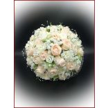 25 szálas rózsaszín-barackos-fehér-rózsás örök-csokor 