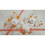 Koszorúslány szett ekrü-narancs 