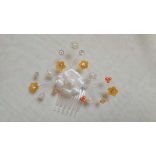 Koszorúslány szett ekrü-narancs 