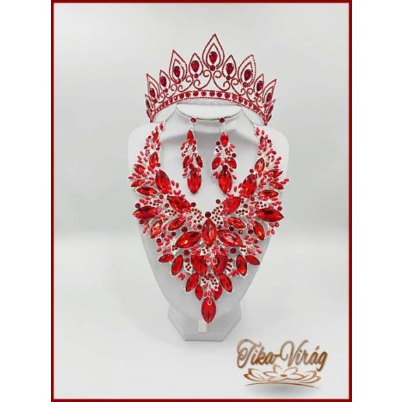 Piros Korona + Nagy nyakék-szett variáció 143649. Együtt olcsóbb!