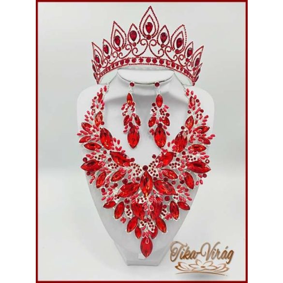 Piros Korona + Nagy nyakék-szett variáció 143649. Együtt olcsóbb!
