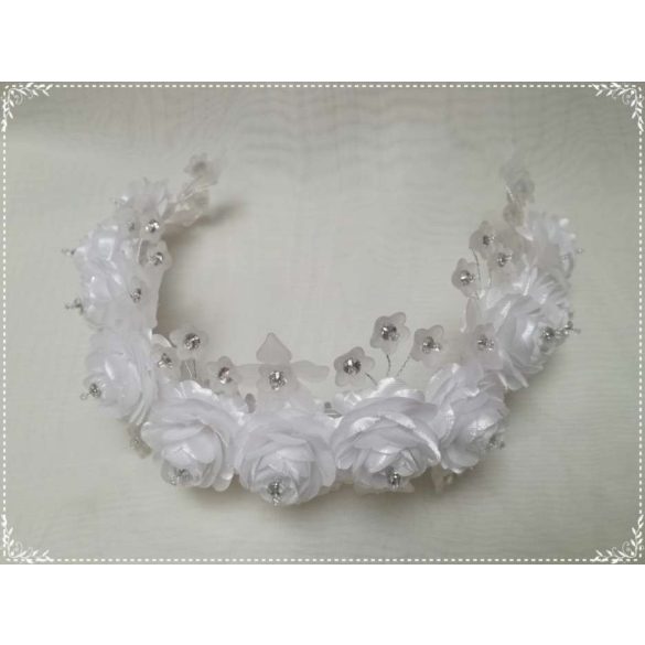 Menyasszonyi fejdísz-koszorú 40cm-es 