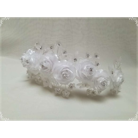 Menyasszonyi fejdísz-koszorú 40cm-es 