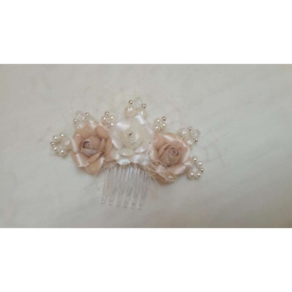 Ekrü-bézs fejdísz 