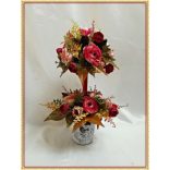 Őszi fácska vödörben örök asztaldísz, ikebana 