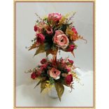 Őszi fácska vödörben örök asztaldísz, ikebana 