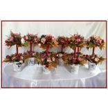 Őszi fácska vödörben örök asztaldísz, ikebana 