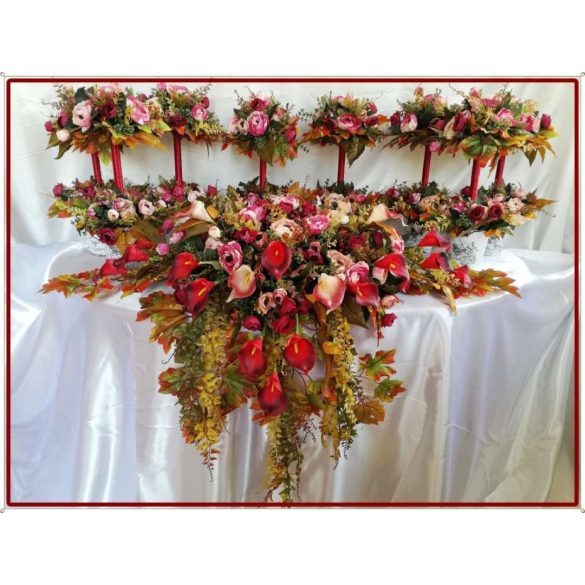 Őszi fácska vödörben örök asztaldísz, ikebana 