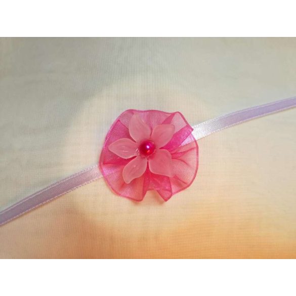 Csuklódísz vagy nyakdísz pink-fehér 