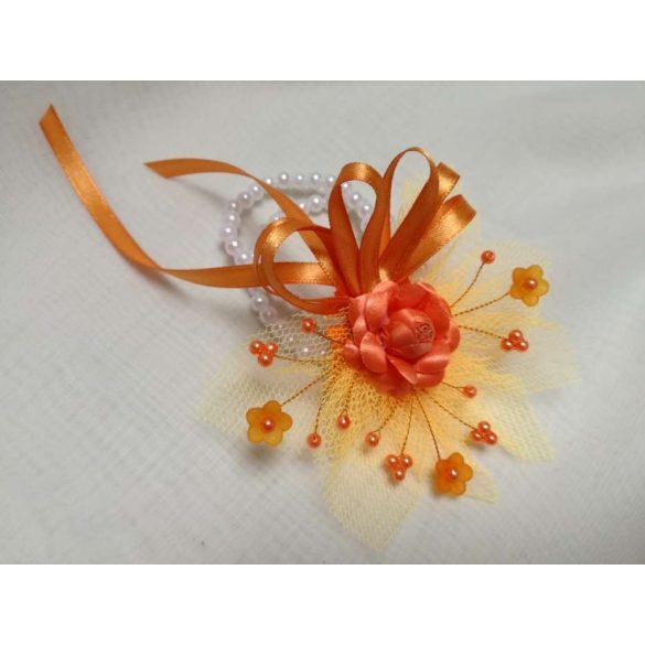 Csuklódísz narancs gyöngysoros pánttal 