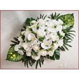 Fehér orchideás-rózsás asztaldísz 