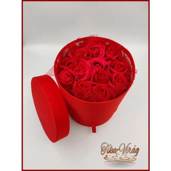 Meglepetés doboz 12 szál szappan-rózsával 153250.