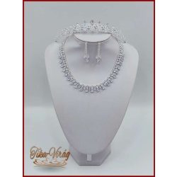   Cirkónia köves Korona + Cirkónium köves nyakék-szett variáció 154215.