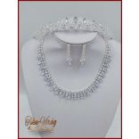 Cirkónia köves Korona + Cirkónium köves nyakék-szett variáció 154215.