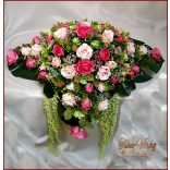 Antik-rózsaszínű-rózsákból álló örök-asztaldísz 