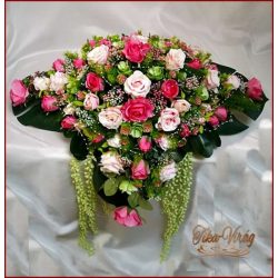 Antik-rózsaszínű-rózsákból álló örök-asztaldísz 