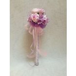 Rózsaszín-lila dobó, koszorúslány vagy köszöntő örök-csokor 