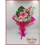 Pink orchideás örök-csokor 