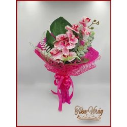 Pink orchideás örök-csokor 
