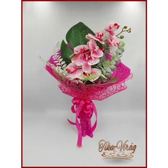 Pink orchideás örök-csokor 