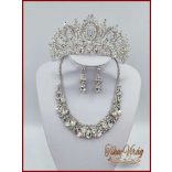 Cirkónia kövekkel díszített fél Korona + Nyakékszett variáció 155600.