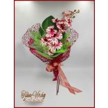 Bordó orchideás örök-csokor 