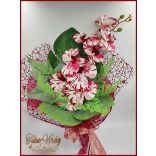 Bordó orchideás örök-csokor 