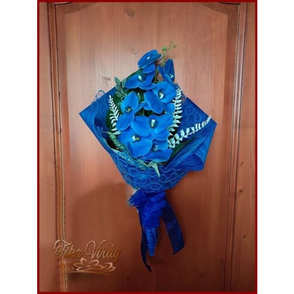 Kék orchideás örök-csokor 