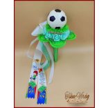 Ovis ballagási örök csokor fiúknak – zöld focilabdás egyedi ajándék