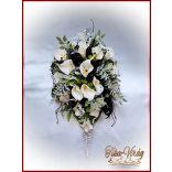 Fehér kálás sírdísz 