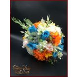 Kék rózsás vegyes csokor 