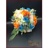 Kék rózsás vegyes csokor 