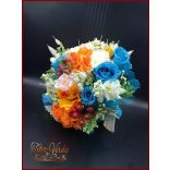 Kék rózsás vegyes csokor 