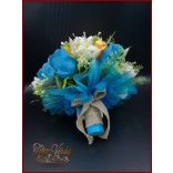 Kék rózsás vegyes csokor 