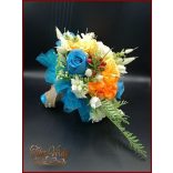 Kék rózsás vegyes csokor 