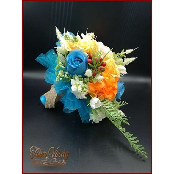 Kék rózsás vegyes csokor 