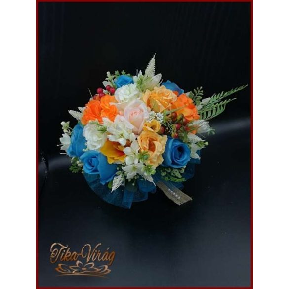 Kék rózsás vegyes csokor 