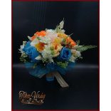 Kék rózsás vegyes csokor 