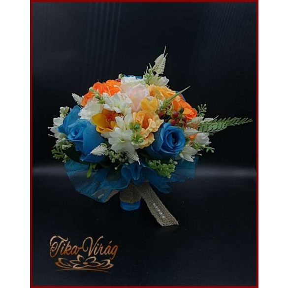 Kék rózsás vegyes csokor 