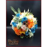 Kék rózsás vegyes csokor 