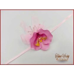 Rózsaszín orchideás csuklódísz 