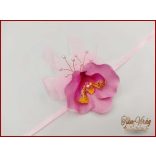 Rózsaszín orchideás csuklódísz 