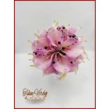 24 virágos Lila Kála örök-csokor fekete-pink díszítéssel 