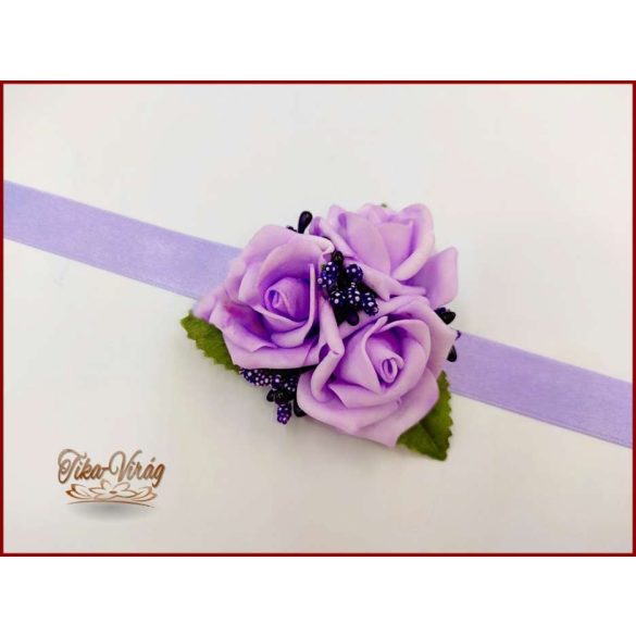 Lila rózsás csuklódísz 
