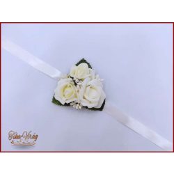 Ekrü rózsás csuklódísz 