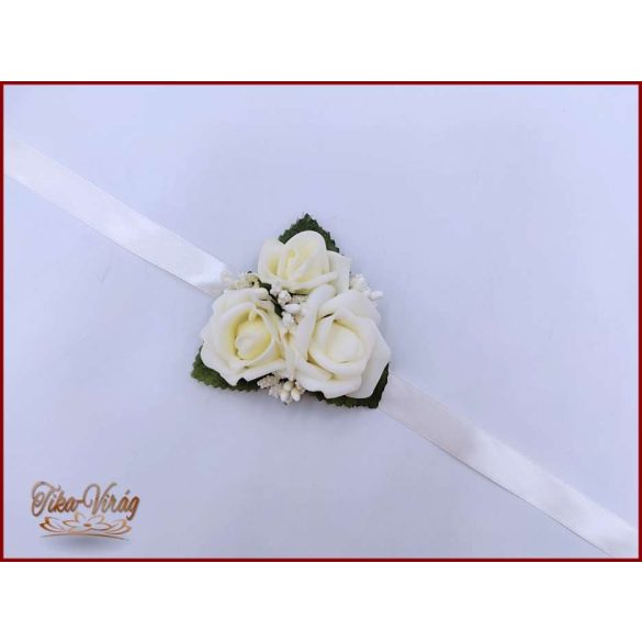 Ekrü rózsás csuklódísz 